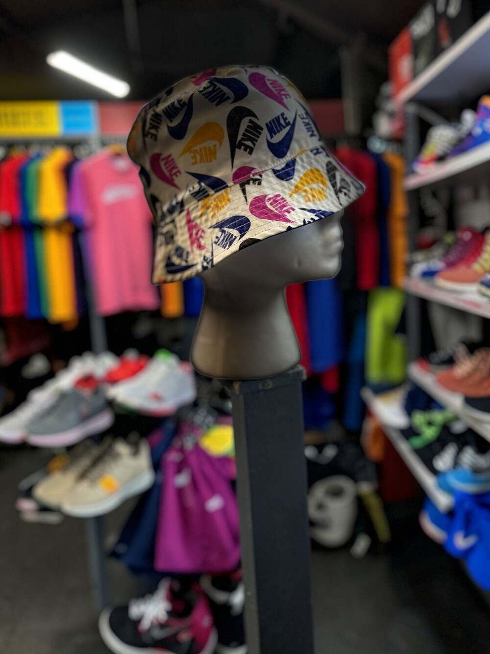Nike Reversible Bucket Hat Royal Blue and Multi-Color Logo Print